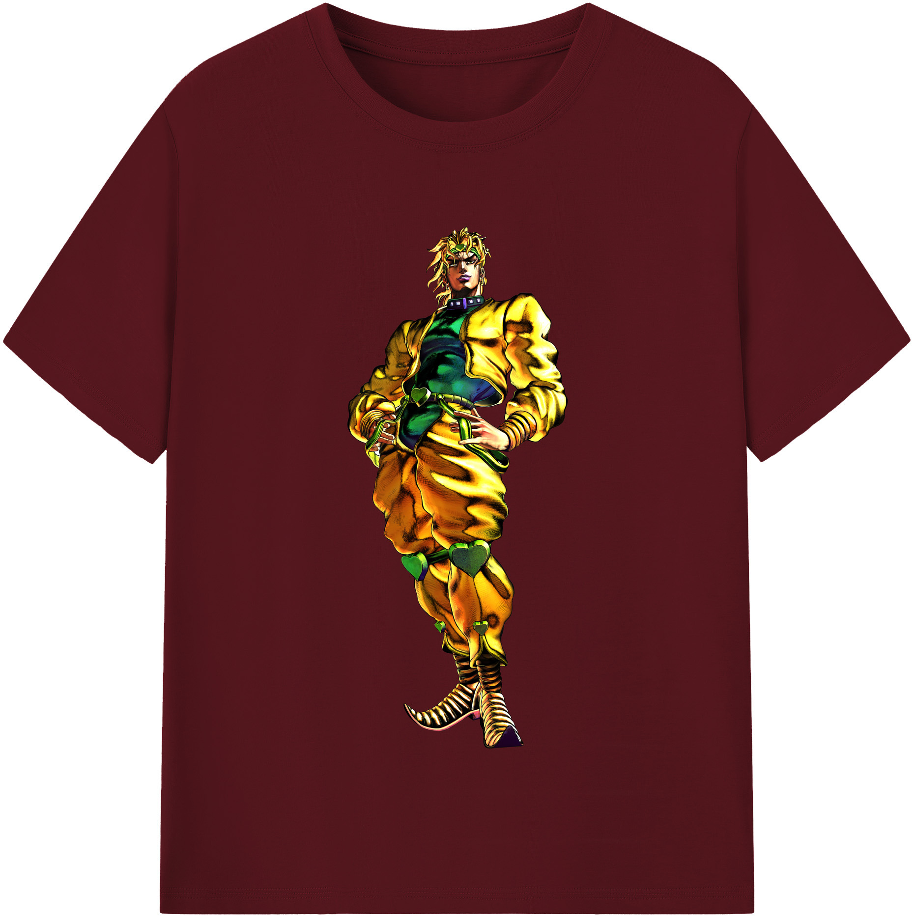 （画像用） ジョジョの奇妙な冒険 ディオ?ブランドー JoJo's Bizarre Adventure Dio Brando 綿100％半袖Tシャツ（フロントプリント）